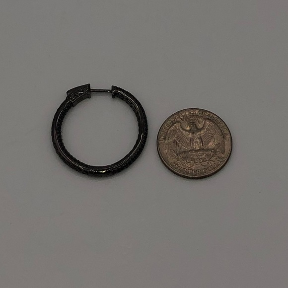 2ct Black Sapphire Hoops - Picture 12 of 14